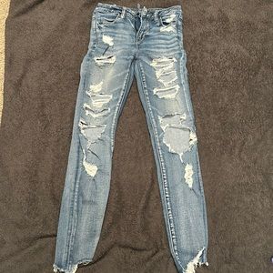 American Eagle Next Level Stretch Ripped Skinny Jeans